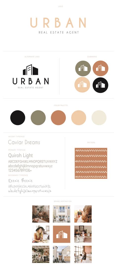 Branding Guide Template Urban Real Estate Color Palette Realtor