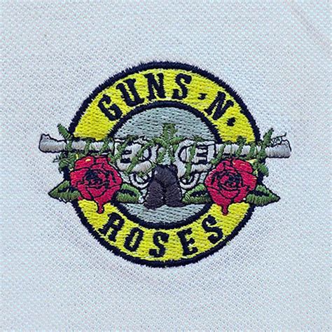 Guns N Roses Polo Shirt Classic Band Logo nieuwe Officiële Mens Wit