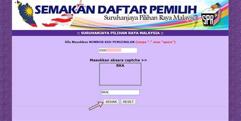 This service is free and it will continue to be free. SEMAKAN DAFTAR PEMILIH ONLINE SPR - dah check tempat ...