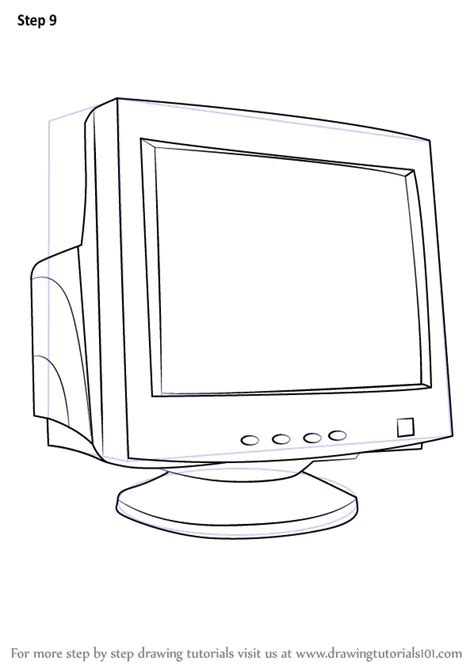 Learn How To Draw A Computer Monitor Computers Step By Step Drawing