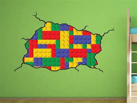 Lego Style Wall Decal Kids Bedroom Lego Room Decoration