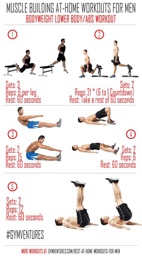 At Home Workouts For Men Bodyweight Lower Body Abs Workout Home