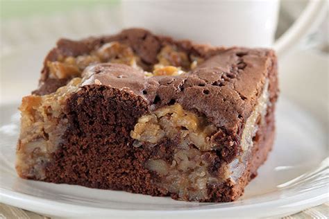 Combine sifted flour, baking powder, baking soda, and salt. So-Easy German Chocolate Cake - My Food and Family