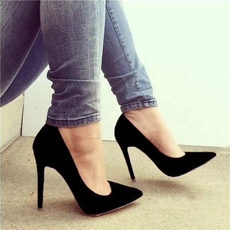buy new women high heels stiletto pointed toe pumps sexy woman black bridal
