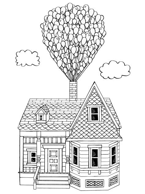 Pixar Up House Coloring Pages To Print House Colouring Pages Disney