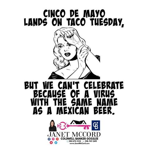 A Poster With An Image Of A Woman Holding Her Head In Front Of The Words Cinco De Mayo Lands On