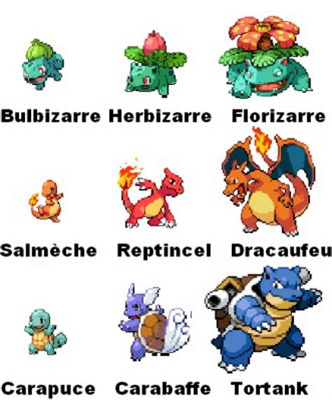 Il crache de puissantes flammes capables de faire fondre. Lé pokémon de bases é leur évolution (seu de Kanto ...