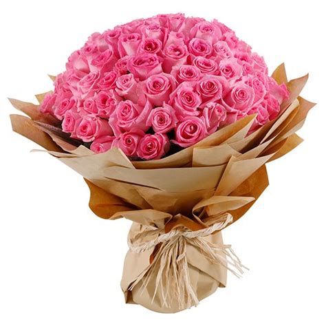 51 Pink Roses Bouquet Round Shape Arrangement