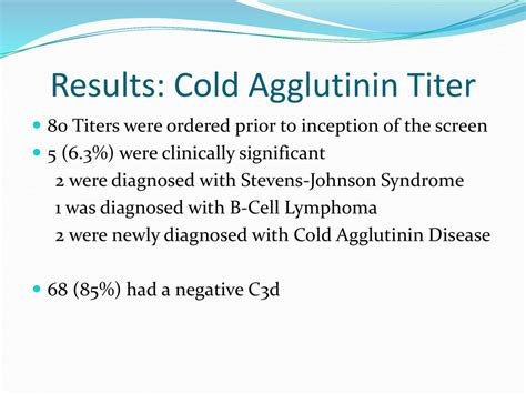 Cold Agglutinin Screen Vs Cold Agglutinin Titer Ppt Download