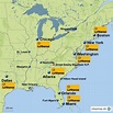 StepMap - Ostküste USA - Landkarte für USA
