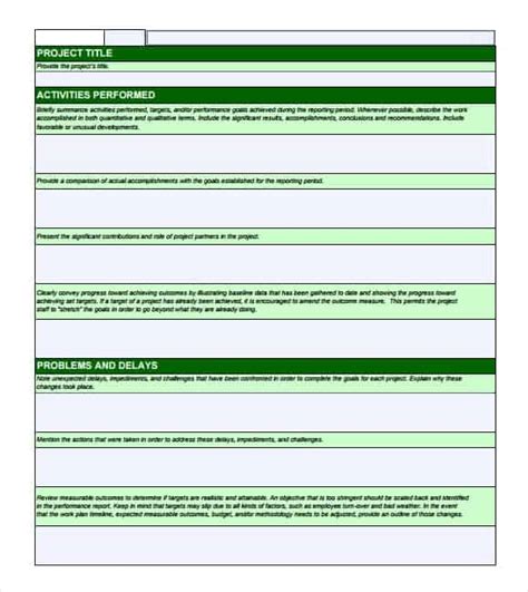 Monthly Report Templates 10 Free Printable Word Excel And Pdf