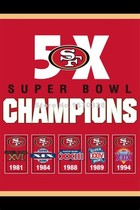San Francisco 49ers Super Bowl Champions 5x Flag 3ft X 5ft Polyester