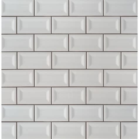 Domino Gray 3x6 Inverted Beveled Glossy Ceramic Subway Tile