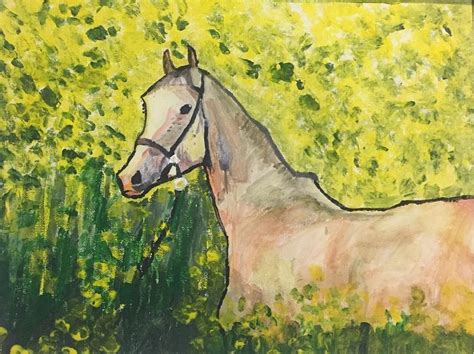 White Horse In Meadows Painting By Alina Andrade