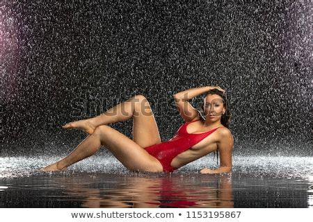 Gorgeous Model Posing In The Rain