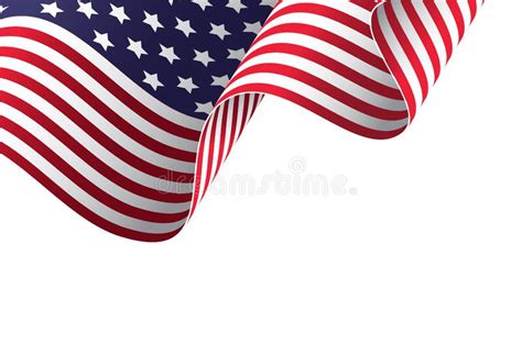 Waving American Flag In The Wind Stock Illustration Illustration Of