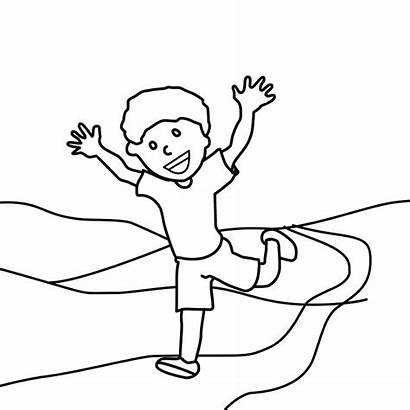 Coloring Pages Happy Nike Running Boy Romantic