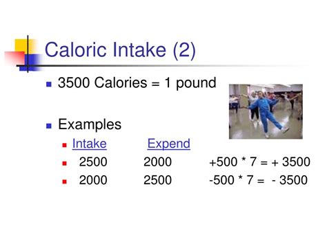 Someone weighing 150 pounds walking a normal pace for 60 minutes would burn 250 calories. PPT - Caloric Intake PowerPoint Presentation, free download - ID:3477294