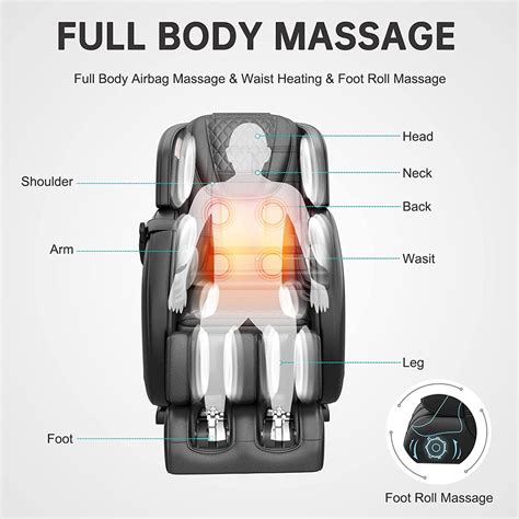 real relax® ps3000 home massage chair full body zero gravity shiatsu robots hands sl track