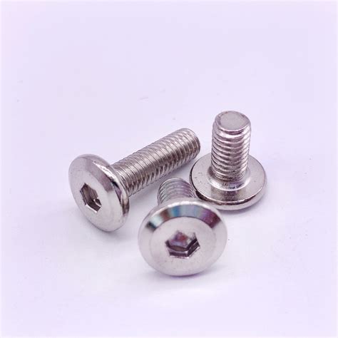 Wkooa Nickel Plating M6 Furniture Screws Connector Bolts Flat Head Hex