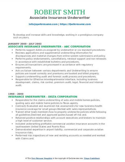 Learn about the salary, required skills, & more. Insurance Underwriter Resume Samples | QwikResume