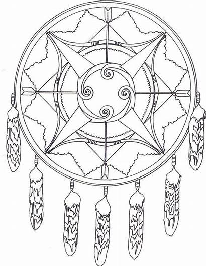 Coloring Native Pages American Dreamcatcher
