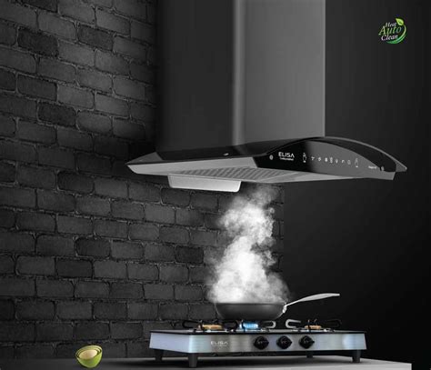 Charcoal Elisa Automatic Modular Kitchen Chimney Suction Capacitym3