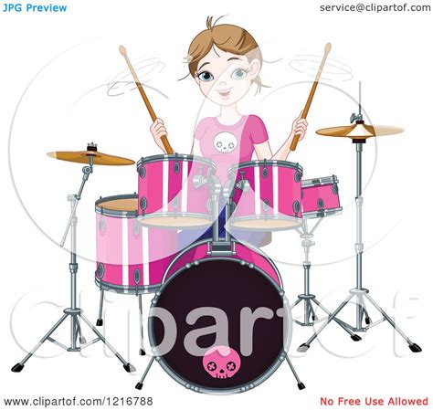170 Girl Drummer Illustrations Royalty Free Vector Graphics Clip