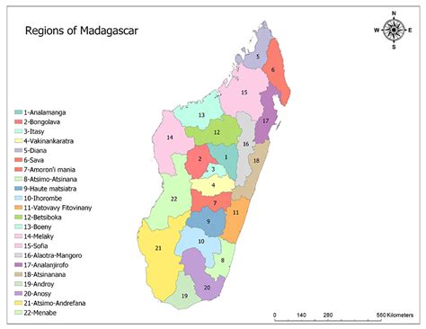Madagascar Political Map Mappr