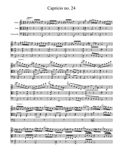 Caprice No 24 Paganini Arranged Sheet Music Download Free In Pdf Or