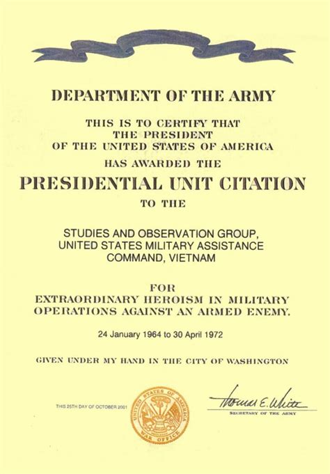 Presidential Unit Citation Special Operations Association