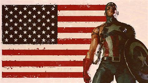 Captain America American Flag Free Wallpaper