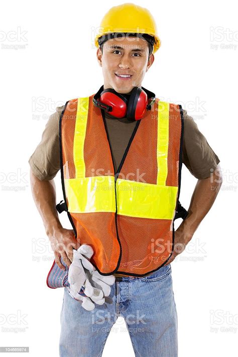 Posed Photo Of A Male Construction Worker Stock Photo Download Image