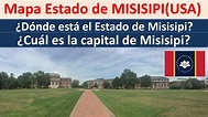 Mapa de Misisipi Estados Unidos. Capital de Misisipi. Donde esta ...