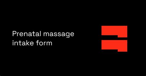 Prenatal Massage Intake Form