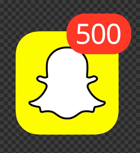 Snapchat Square App Icon With 500 Notifications Png Citypng
