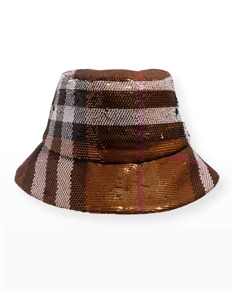 Burberry Giant Check Canvas Bucket Hat Neiman Marcus
