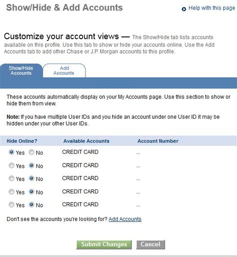 Click on the section that allows you to add an account. How to hide an inactive Chase account online - Points with a Crew