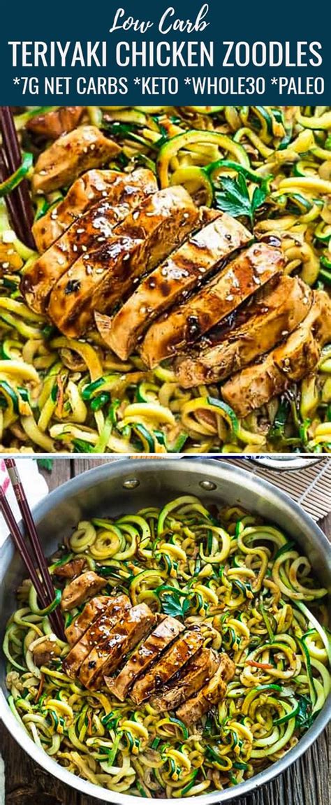 Is zucchini a complex carb. Low Carb Zucchini Noodles with Teriyaki Chicken ...