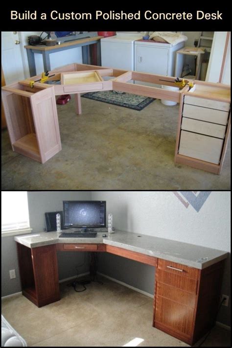 The front baffle of the computer desk provides privacy in conjunction with structural support for the bottom. This Polished Concrete Desk is a Great Addition to Your ...