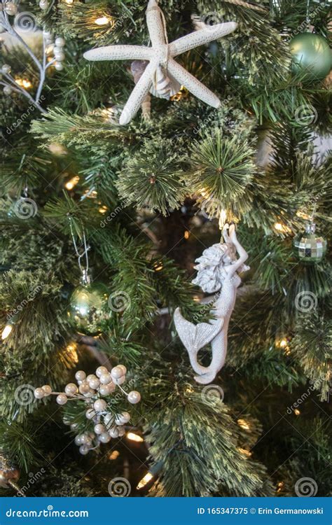 Mermaid In The Sea Christmas Tree Detail Stock Image Image Of Mermaid