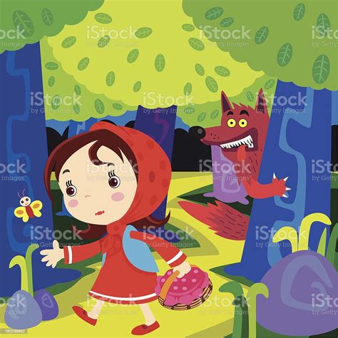 Little Red Riding Hood Stok Vektör Sanatı And Kırmızı Başlıklı Kız‘nin