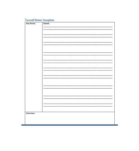 Download Cornell Notes Template 36 Notes Template Cornell Notes