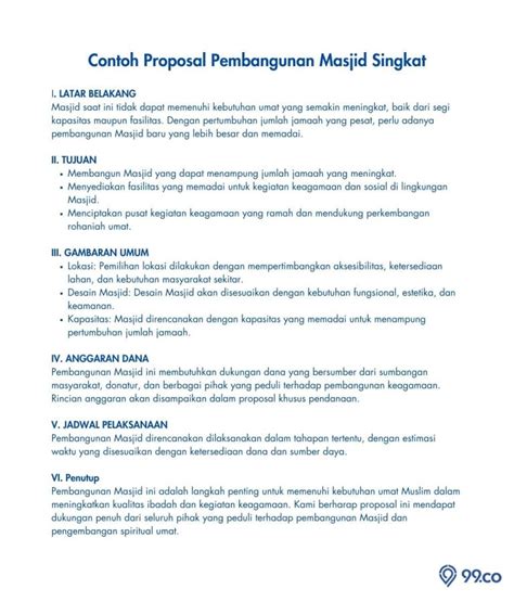 Contoh Proposal Pembangunan Masjid Yang Benar Lengkap