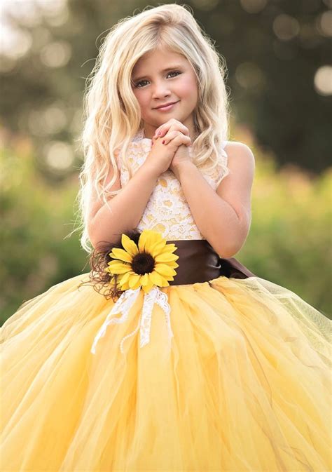 sunflower flower girl dress wedding inspiration fall 2016 see more here… flower girl dresses