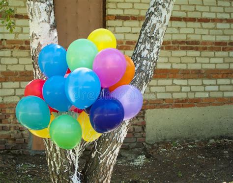 Colorful Balloons With Happy Celebration Party Background Stock Image
