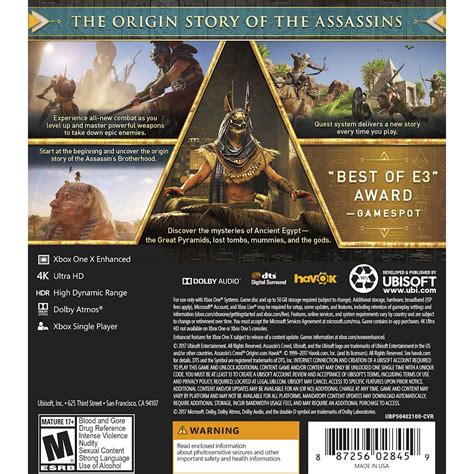 Best Buy Assassin S Creed Origins Standard Edition Xbox One Ubp
