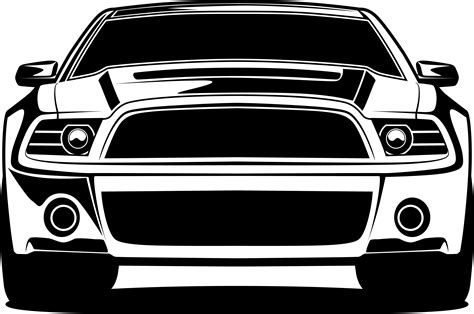 Black And White Car Front Drawing 1396880 Vector Art At Vecteezy
