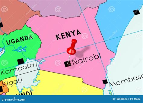 Political Map Of Kenya Isolated On Transparent Background Vector