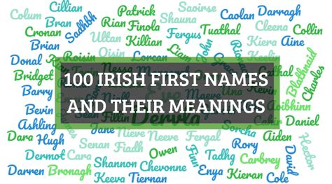 100 Most Popular Gaelic And Irish First Names And Meanings A Z List